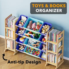 SpaceAid toy storage wood frame β sturdy pine construction supports active playrooms.