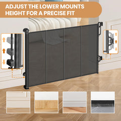 Spaceany gate adjustable mounts on wall ensure simple installation on various surfaces.