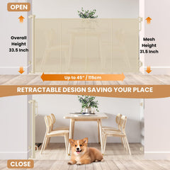 Spaceany reinforced retractable gate extended width shows wide opening compatibility.