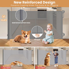 Spaceany reinforced retractable gate mesh detail shows sturdy fabric and reliable child/pet separation