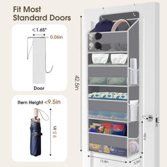 SpaceHacks over-the-door organizer pocket detail highlights mesh visibility for easy item location.