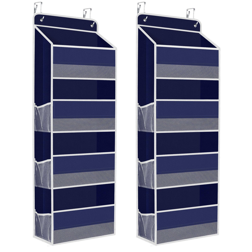 SpaceHacks 2-pack over-the-door organizer in blue for convenient pantry storage