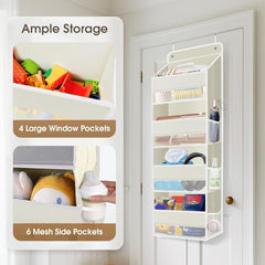 SpaceHacks door organizer fits most doors and sits flush