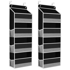 SpaceHacks over-the-door organizer front view, four roomy pockets for quick access.