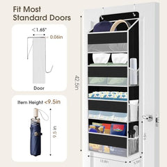 SpaceHacks see-through mesh pockets reveal contents for fast pantry organization.