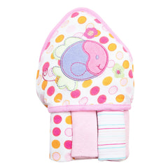 Spasilk baby bath hooded towel pink fish, plush terrycloth for cozy post-bath snuggles