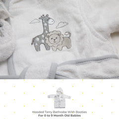Spasilk baby hooded bathrobe front view with patch pocket for tiny essentials.