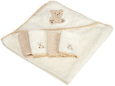 Spasilk baby hooded towel front view shows plush terry for quick, gentle drying.