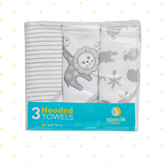 Spasilk baby wearing hooded towel for secure warmth and comfort