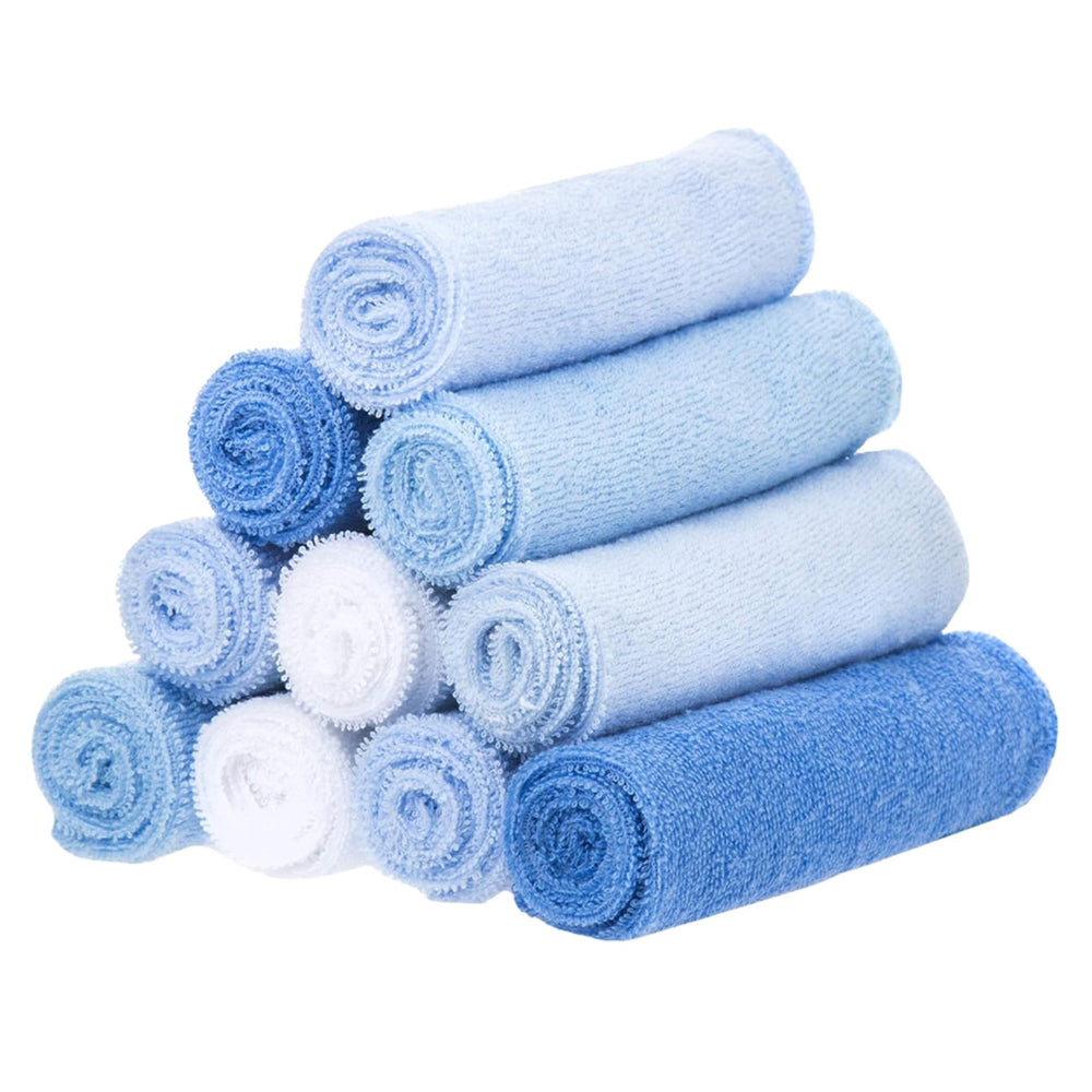 Spasilk blue washcloth 9 by 9 inches pack for gentle newborn bath time.