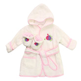 Spasilk hooded bathrobe with fish applique offers cozy bath time warmth