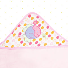 Spasilk hooded towel close-up embroidery with pink fish detail