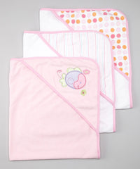 Spasilk hooded towel pink 26x30 inches provides full-body warmth after bath.