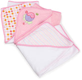 Spasilk pink hooded towel front view highlighting plush terry and cozy wrap.