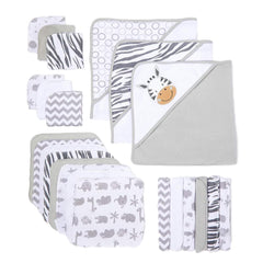 Spasilk hooded towel white zebra close-up showing soft terry for newborn warmth.