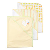 Spasilk hooded towel yellow duck 3pc set keeps newborn warm and dry after bath
