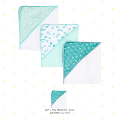 Spasilk newborn bath time towel wrap highlights absorbent fabric for quick dry.
