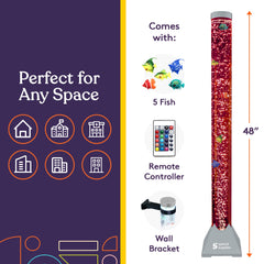 Special Supplies Aquarium Sensory Bubble Tube remote control demonstrates easy color change for personalized ambience