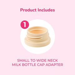 Spectra bottle adapter works with wide neck shield to simplify pumping workflow.