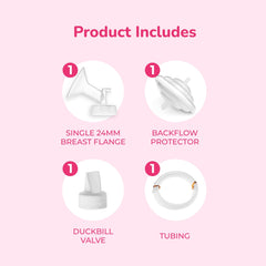 Spectra Wide Breast Shield Set 24mm easy-clean design speeds post-use cleanup.