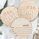 Spelable 3pc its a boy its a girl wooden sign showcases playful gender reveal decor