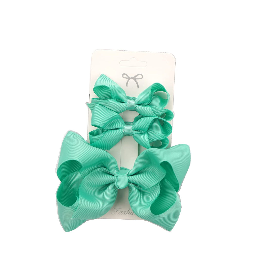 Spenlly green glitter bow clip, 4-inch, adds daily sparkle to hairstyles