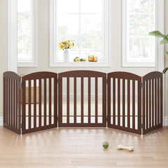 Spirich dog gate folded-accordion setup for easy room divider.
