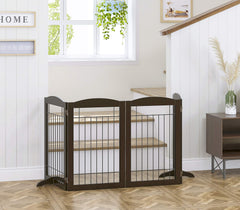 Spirich freestanding gate in doorway provides easy room separation with no installation.