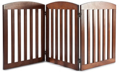Spirich wooden freestanding dog gate folds accordion for space-saving use