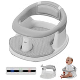 Spluvvly baby bath seat with 360-degree wrap-around armrests provides secure support.
