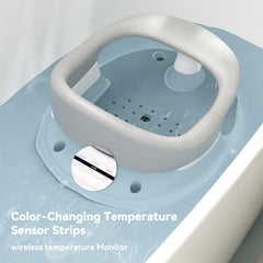 Spluvvly bath seat with grip-tight suction cups holds on smooth surfaces.