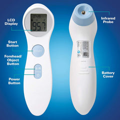 Sponix Digital Forehead Thermometer side view showing compact, travel-ready design.