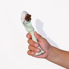 Spoon la la toddler fork with a dog-shaped handle promotes easy self-feeding.