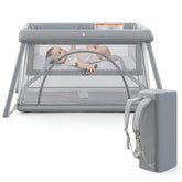 Sporary Travel Crib folded compact for easy packing on trips