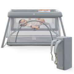 Sporary Travel Crib folded compact for easy packing on trips