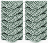 Spotted Play burp cloths in green, 20x10 inches, ultra-soft for delicate baby skin.