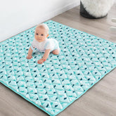 SPRINGSPIRIT foam baby play mat 50x50 Aqua Dinosaur with non-slip surface for safe crawling.