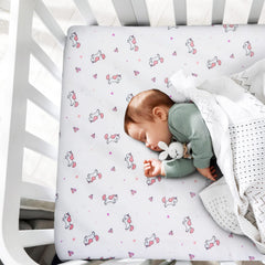 SPRINGSPIRIT mini crib sheets ocean print with soft fabric for cozy bedtime