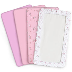 SPRINGSPIRIT mini crib sheets whales print breathable surface helps regulate warmth