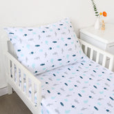 springspirit ocean toddler sheet set fitted closeup shows ultra-soft microfiber for gentle sleep