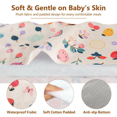Sprouterie high chair cover waterproof stain-resistant fabric cleans up spills quickly.