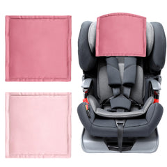 Sprouterie silky head carseat cover two-pack pink cushions baby's head on car rides.