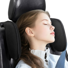 Spurtar car headrest pillow demonstrates 180° adjustable neck support for long trips