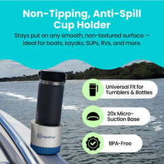SquidCup universal fit 12-30 oz cups secure YETI RTIC Hydro Flask bottles.