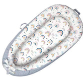 SSKFerier Baby Lounger Cover Rainbow close-up shows soft cotton edging for gentle comfort.