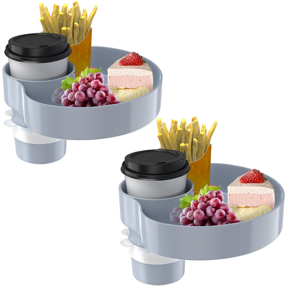 SSPONT kids car seat tray assembled in light grey for versatile travel snacks.