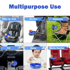 SSPONT Kids Car Seat Tray spill-proof blue reduces mess during bumps
