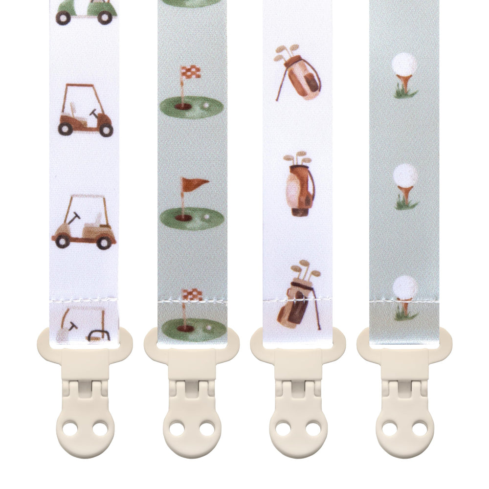 Stadela baby pacifier clip green keeps pacifier within reach for mess-free soothing.