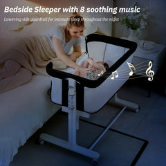 Staroyal Electric Bassinet mesh sides ensure airflow and easy baby monitoring.