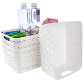 STARVAST 5-pack storage baskets front view with handles for organized kitchen and bath